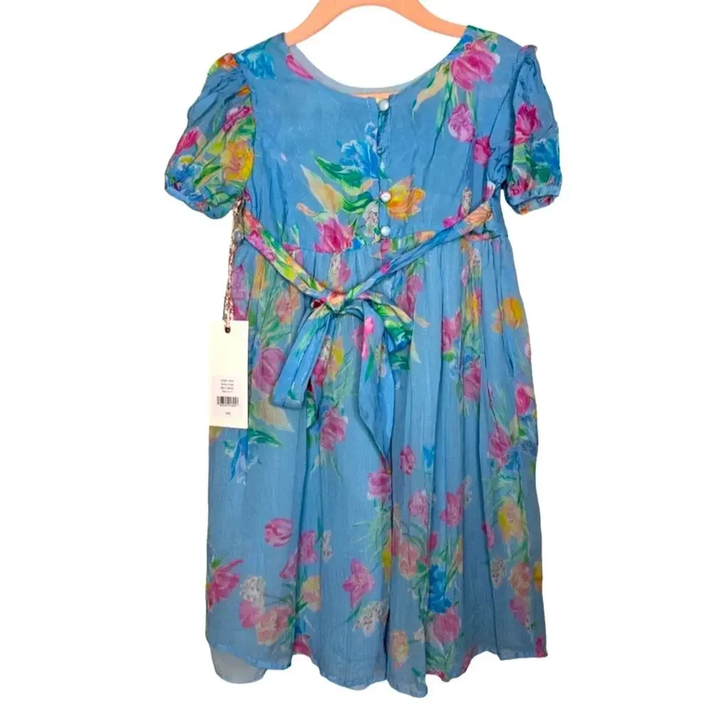 LoveShackFancy Toddler Holly Dress - Sky Lullaby 2-3Y